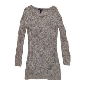 INC International Concepts Metallic Knit Sweater Dress | Size L